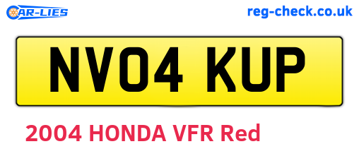 NV04KUP are the vehicle registration plates.