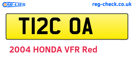 T12COA are the vehicle registration plates.