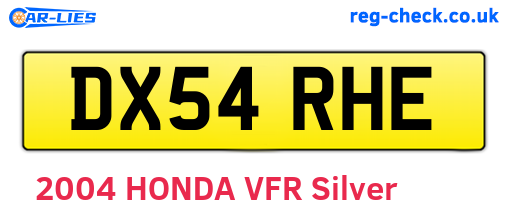 DX54RHE are the vehicle registration plates.