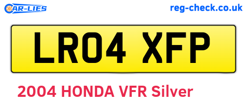 LR04XFP are the vehicle registration plates.