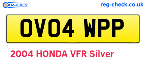 OV04WPP are the vehicle registration plates.