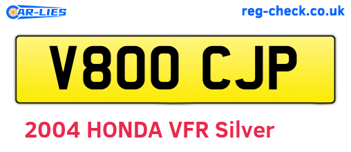 V800CJP are the vehicle registration plates.