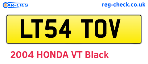 LT54TOV are the vehicle registration plates.