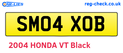 SM04XOB are the vehicle registration plates.