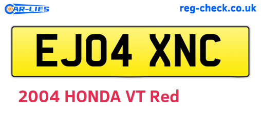 EJ04XNC are the vehicle registration plates.