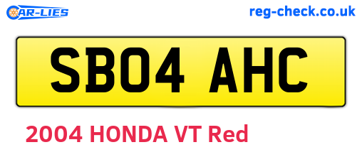 SB04AHC are the vehicle registration plates.