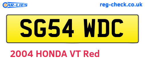 SG54WDC are the vehicle registration plates.