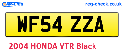 WF54ZZA are the vehicle registration plates.