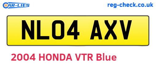 NL04AXV are the vehicle registration plates.