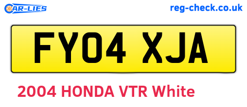 FY04XJA are the vehicle registration plates.