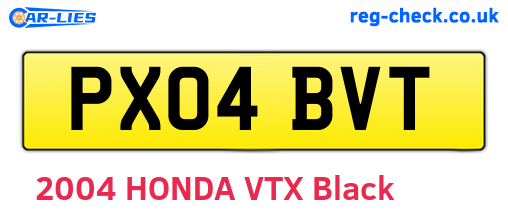 PX04BVT are the vehicle registration plates.