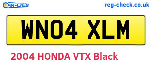 WN04XLM are the vehicle registration plates.