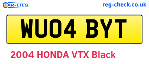 WU04BYT are the vehicle registration plates.