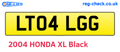 LT04LGG are the vehicle registration plates.