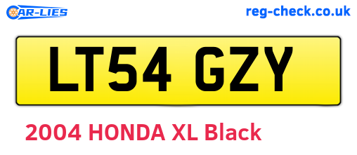 LT54GZY are the vehicle registration plates.