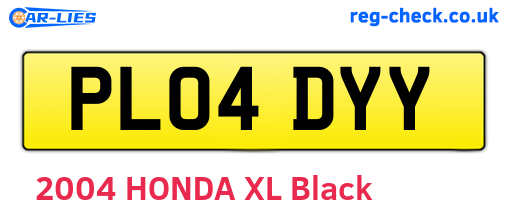 PL04DYY are the vehicle registration plates.