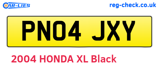 PN04JXY are the vehicle registration plates.