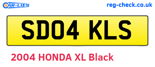 SD04KLS are the vehicle registration plates.