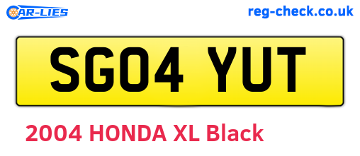 SG04YUT are the vehicle registration plates.