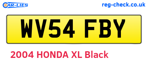 WV54FBY are the vehicle registration plates.