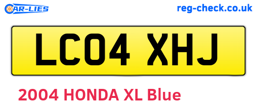 LC04XHJ are the vehicle registration plates.