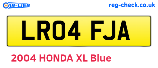 LR04FJA are the vehicle registration plates.