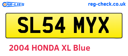 SL54MYX are the vehicle registration plates.