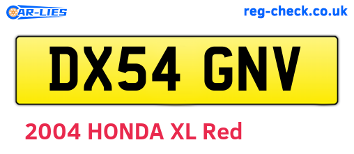 DX54GNV are the vehicle registration plates.