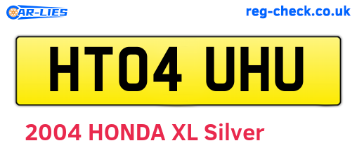 HT04UHU are the vehicle registration plates.