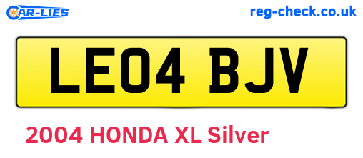 LE04BJV are the vehicle registration plates.
