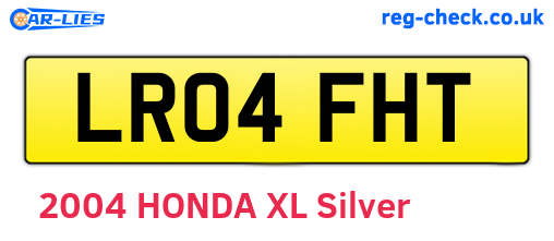 LR04FHT are the vehicle registration plates.
