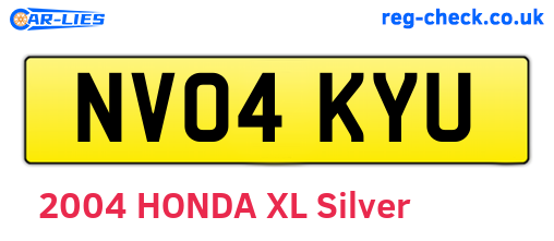 NV04KYU are the vehicle registration plates.