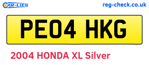 PE04HKG are the vehicle registration plates.