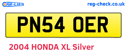 PN54OER are the vehicle registration plates.