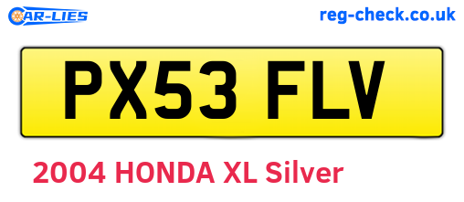 PX53FLV are the vehicle registration plates.