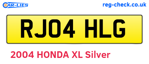RJ04HLG are the vehicle registration plates.
