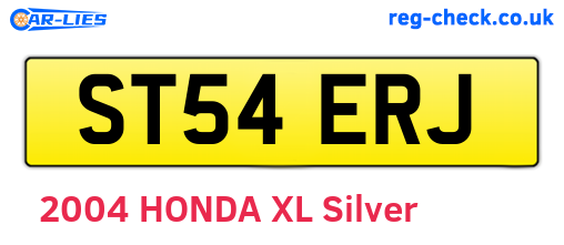 ST54ERJ are the vehicle registration plates.