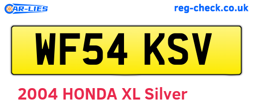WF54KSV are the vehicle registration plates.