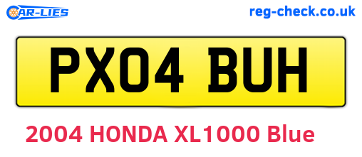 PX04BUH are the vehicle registration plates.