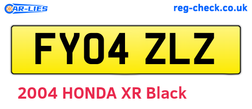 FY04ZLZ are the vehicle registration plates.
