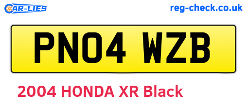 PN04WZB are the vehicle registration plates.
