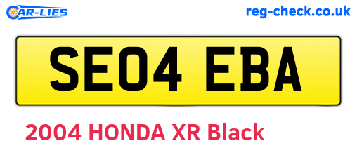 SE04EBA are the vehicle registration plates.