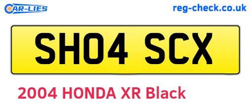 SH04SCX are the vehicle registration plates.