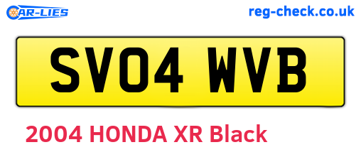 SV04WVB are the vehicle registration plates.
