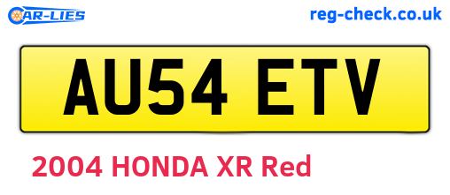 AU54ETV are the vehicle registration plates.