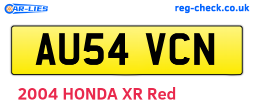 AU54VCN are the vehicle registration plates.