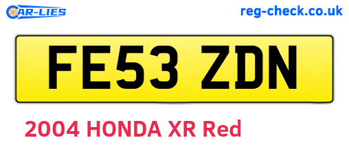 FE53ZDN are the vehicle registration plates.