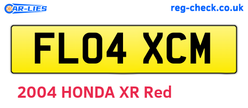 FL04XCM are the vehicle registration plates.