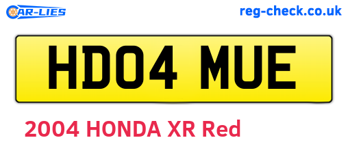 HD04MUE are the vehicle registration plates.
