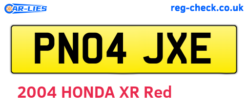 PN04JXE are the vehicle registration plates.